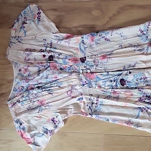 Free People sheet floral duster